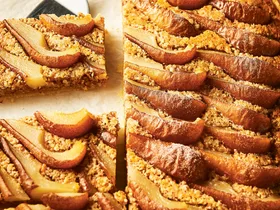 Pear frangipane slab tart