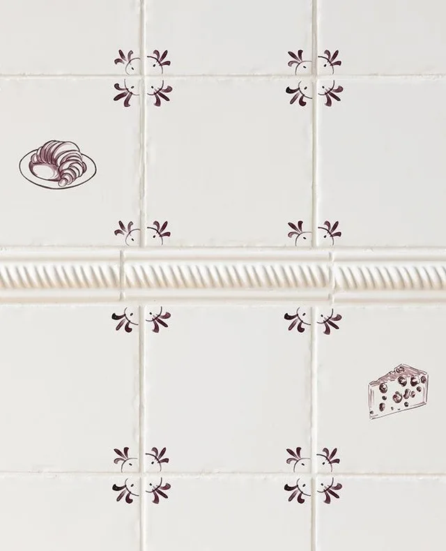 Petra Palumbo cheese and croissant tile design.