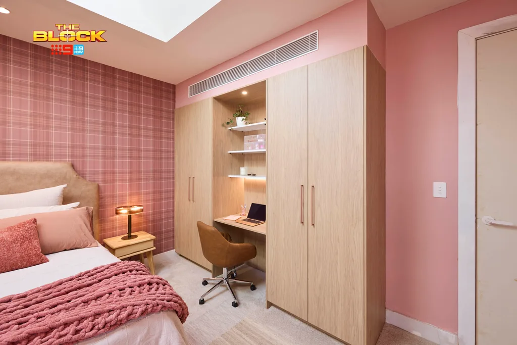 Sonny and Alicia's pink kids bedroom.