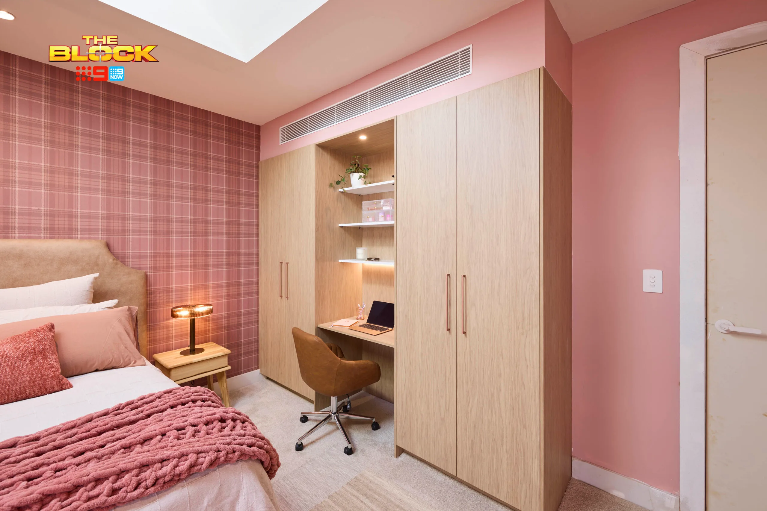 Sonny and Alicia's pink kids bedroom.