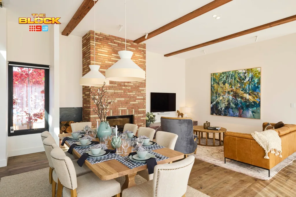 The Block 2025 team Alicia and Sonny's living and dining room