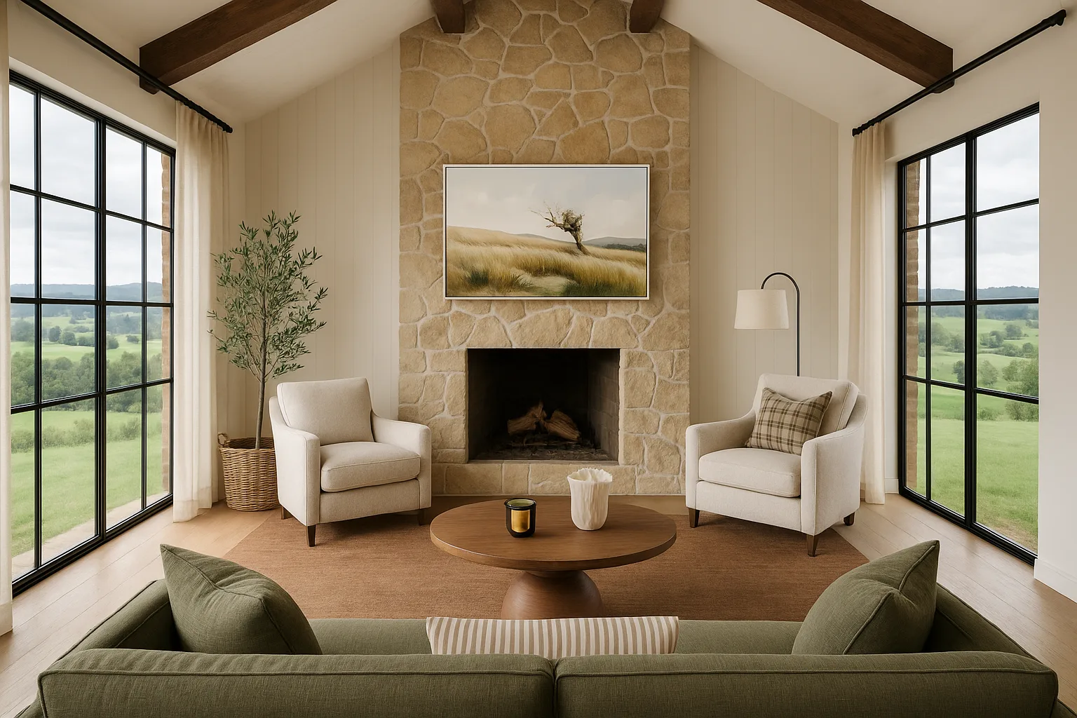 The Block 2025 render AI generated living and dining room