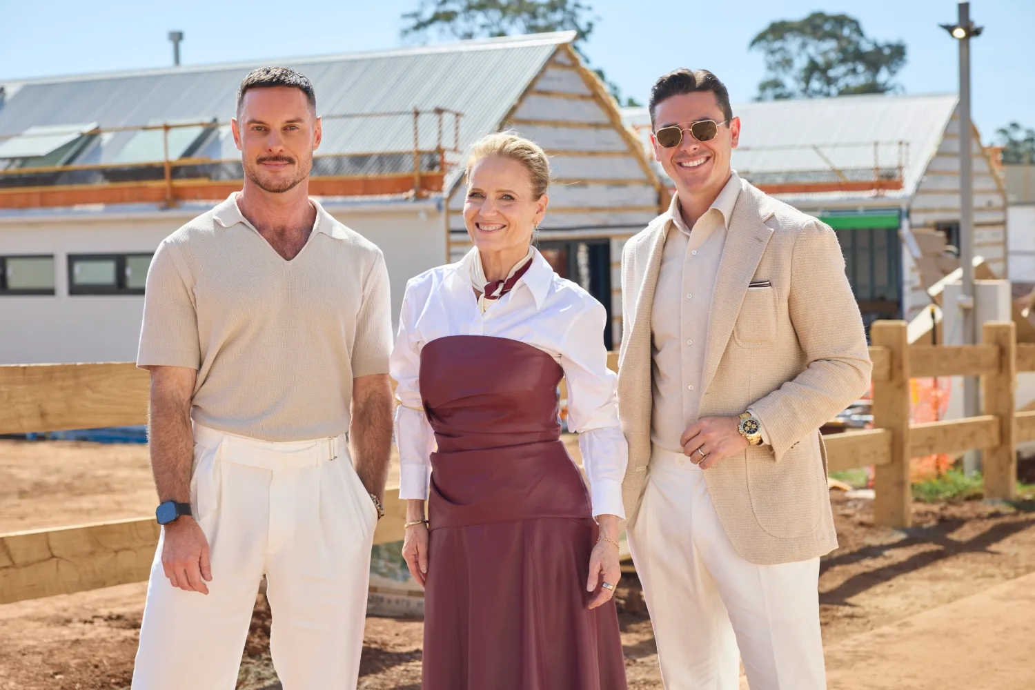 The Block judges Darren Palmer Shaynna Blaze Marty Fox Week 5 living and dining