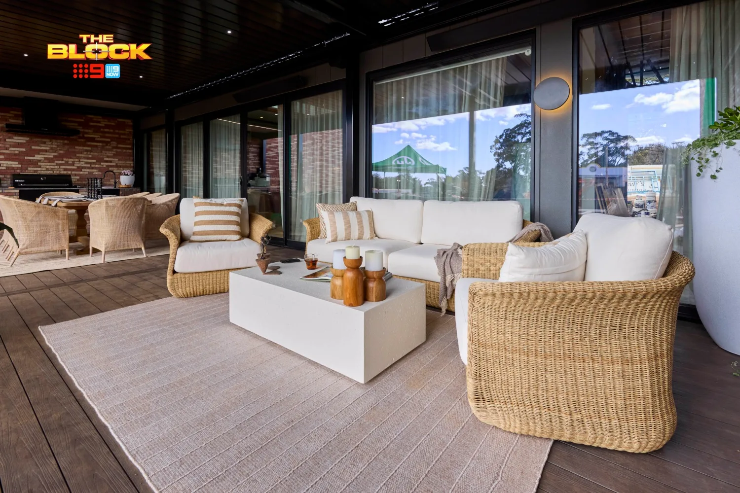 Alicia and Sonny The Block 2025 alfresco terrace and shed 