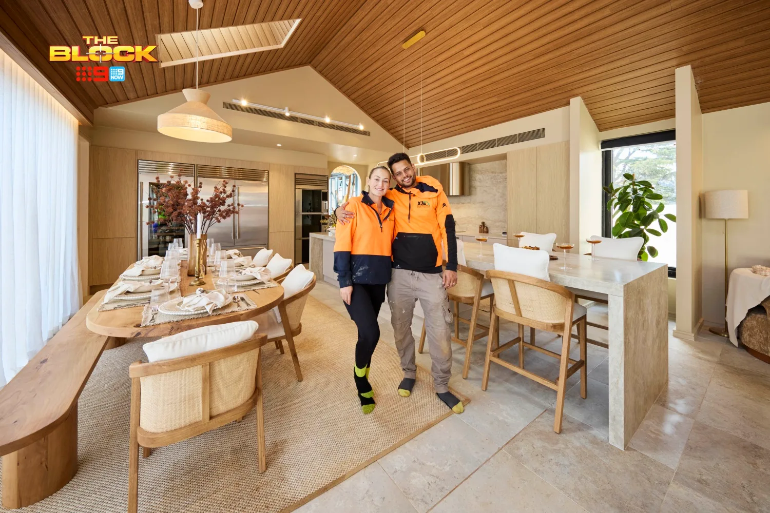 Britt and Taz team The Block 2025 kitchen 