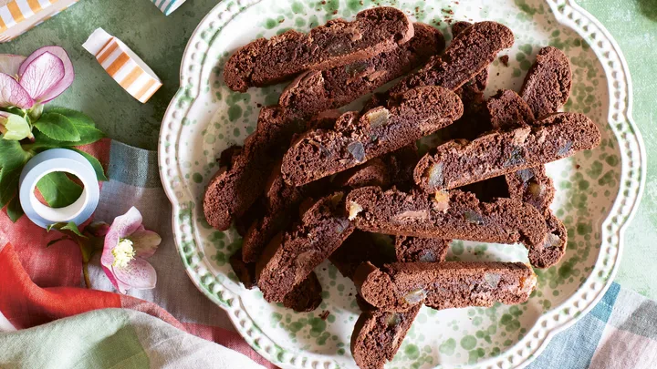 Chocolate and ginger biscotti