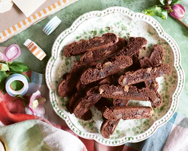 Chocolate and ginger biscotti