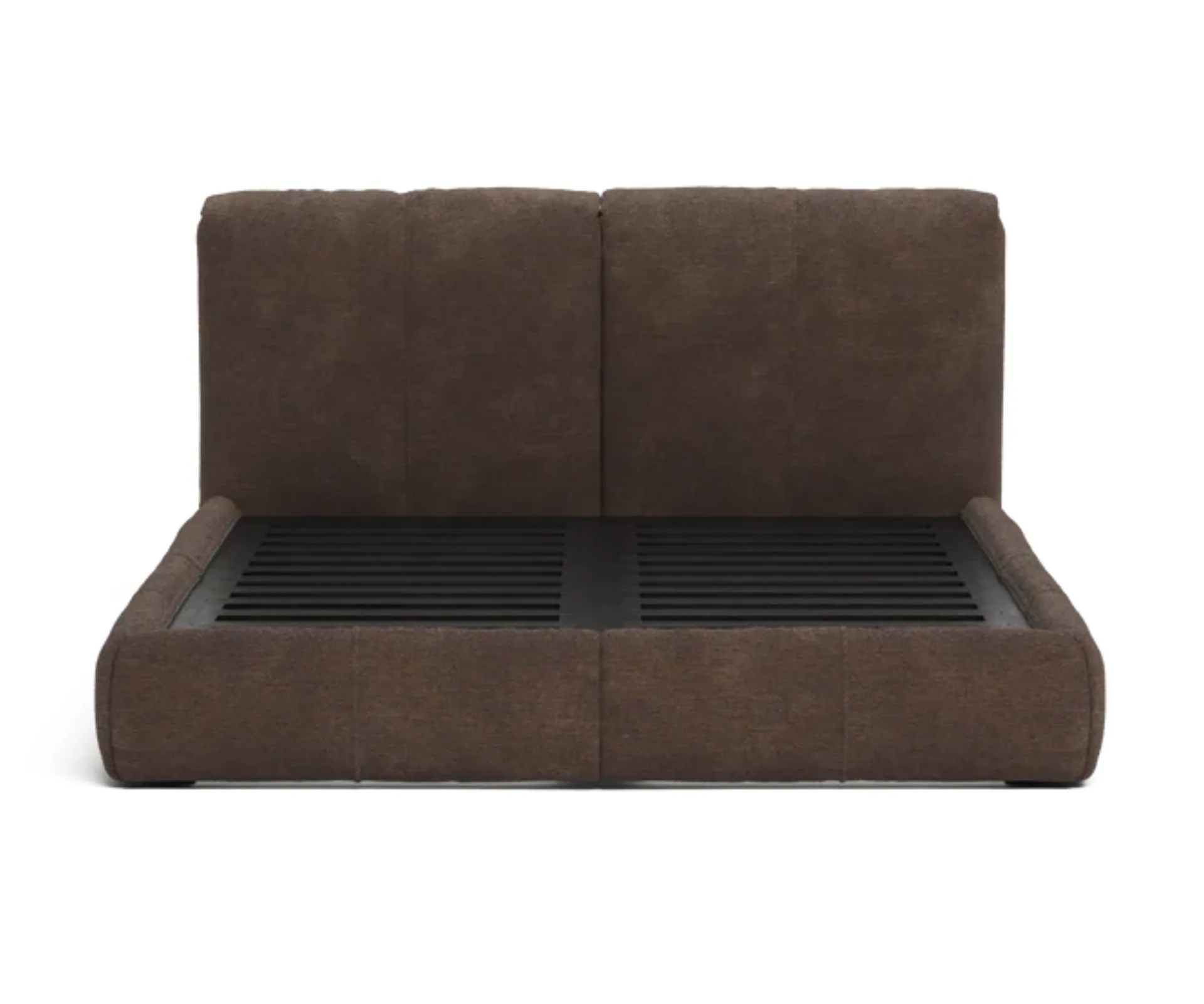 Delve bed frame from Eva in chocolate