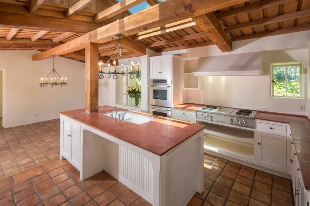 Spanish-style kitchen in Marilyn Monroe's final home in Brentwood, California.
