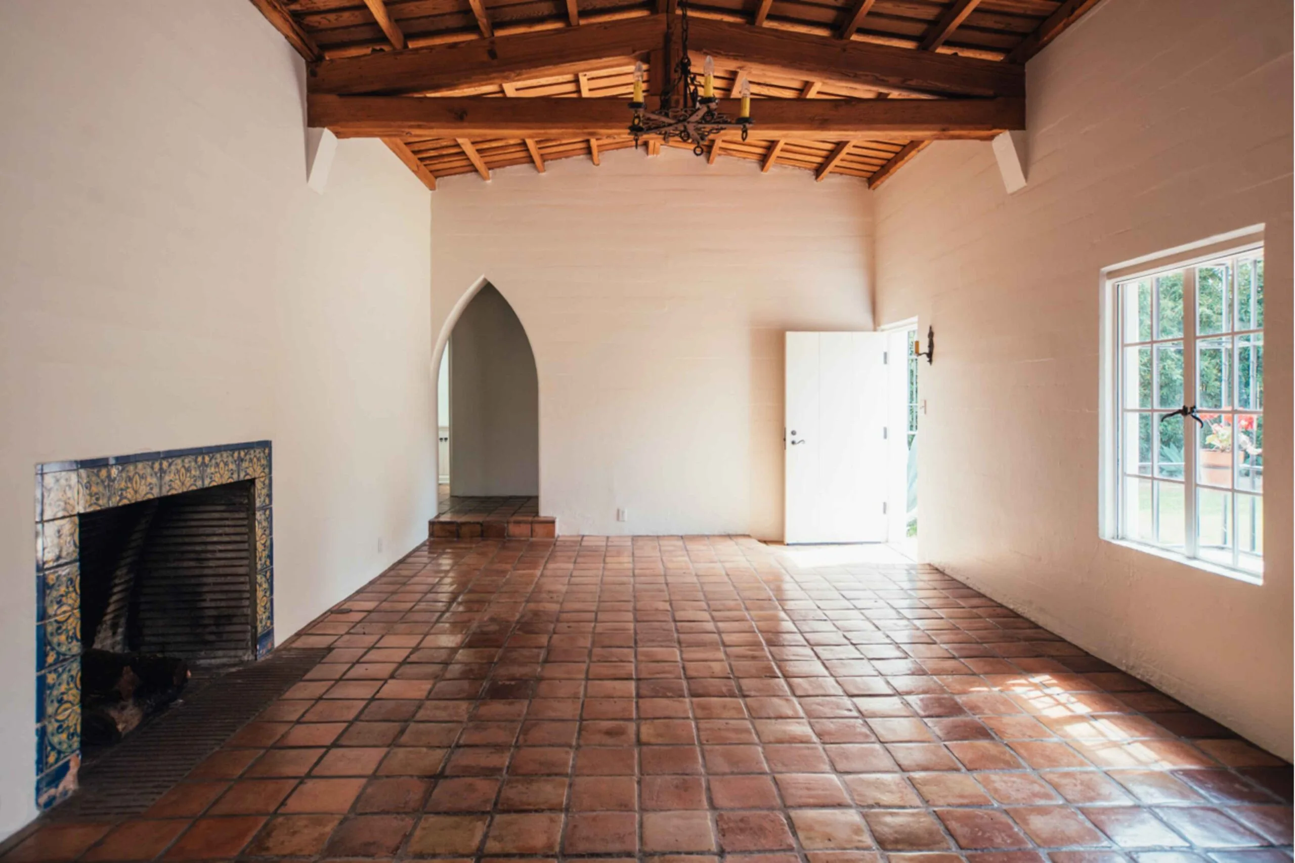 Living room in Marilyn Monroe's Spanish-style Brentwood, California, home