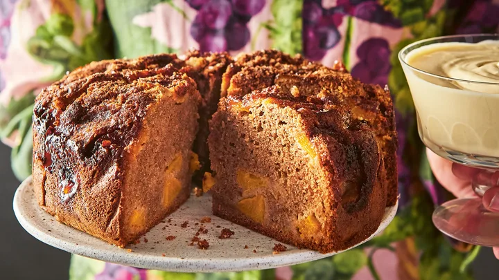 Peach and sour cream cake