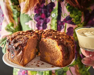 Peach and sour cream cake