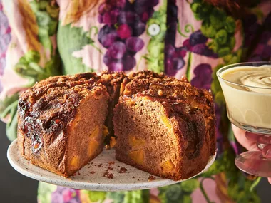 Peach and sour cream cake