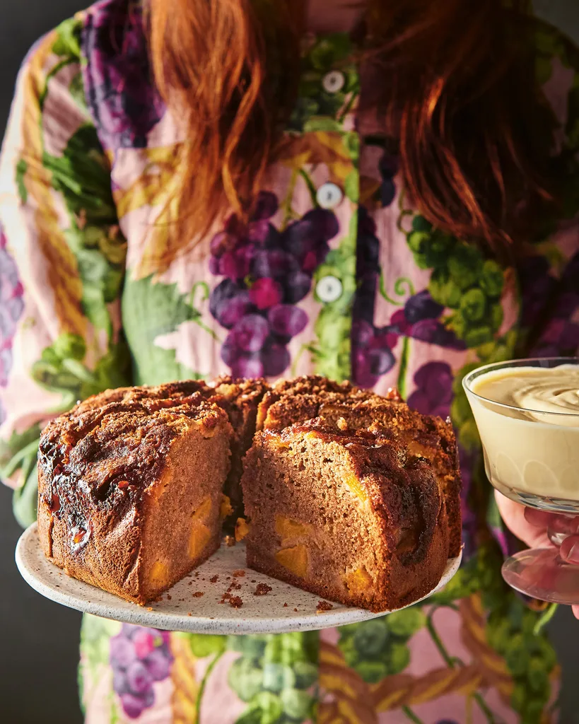 Peach and sour cream cake