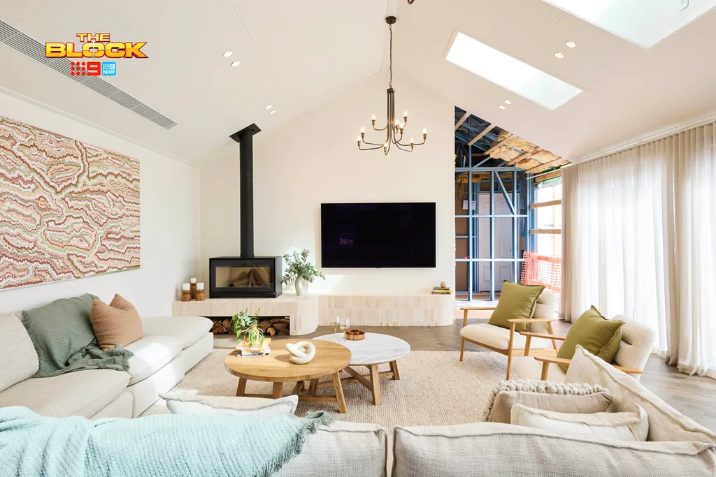 Robby and Mat's living and dining room on The Block 2025