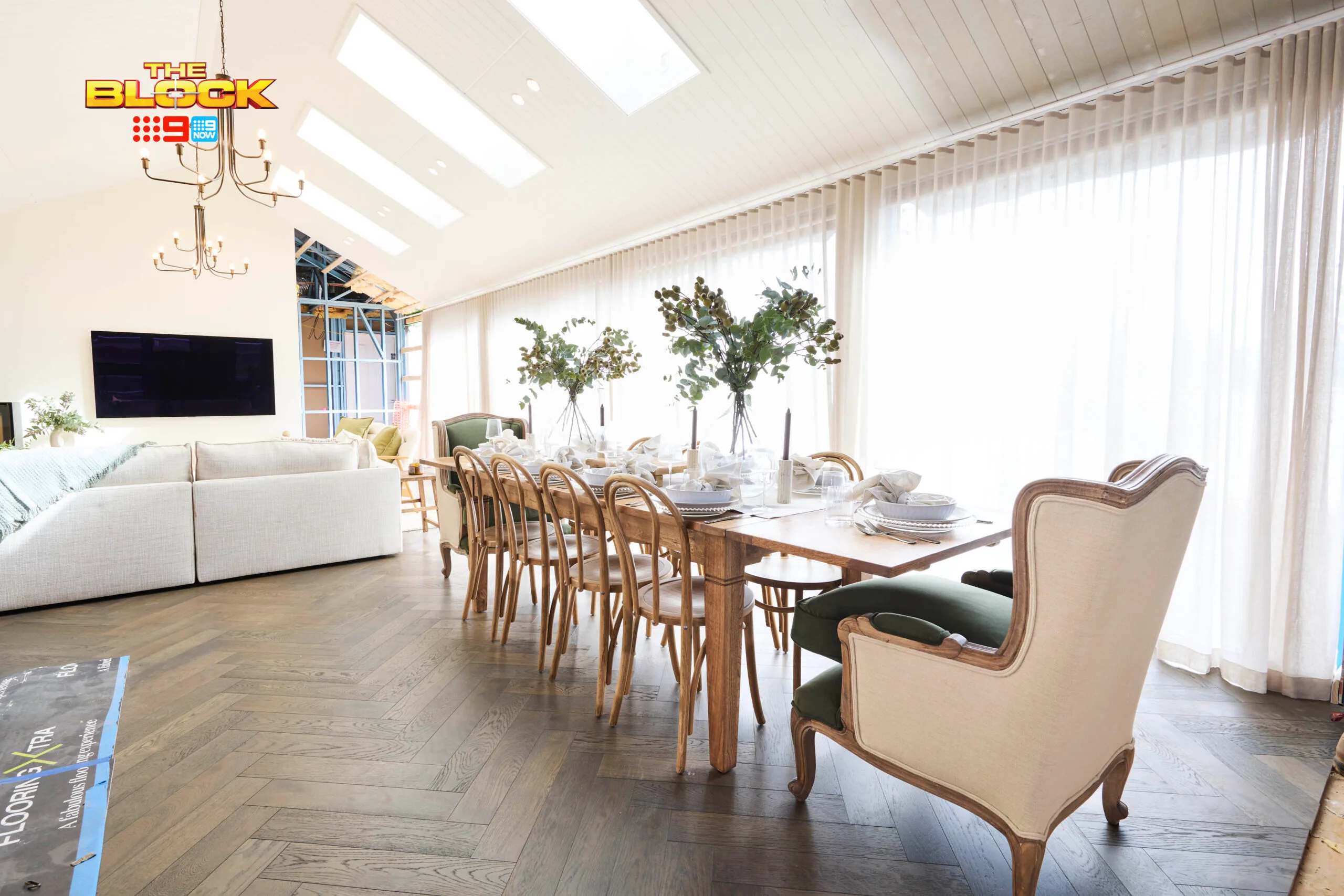 Robby and Mat's living and dining room on The Block 2025 