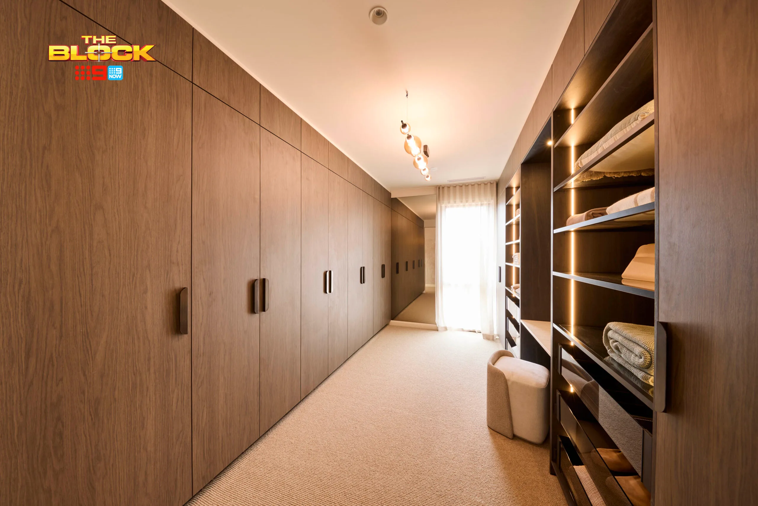 Robby and Mat's walk in robe on the Block.