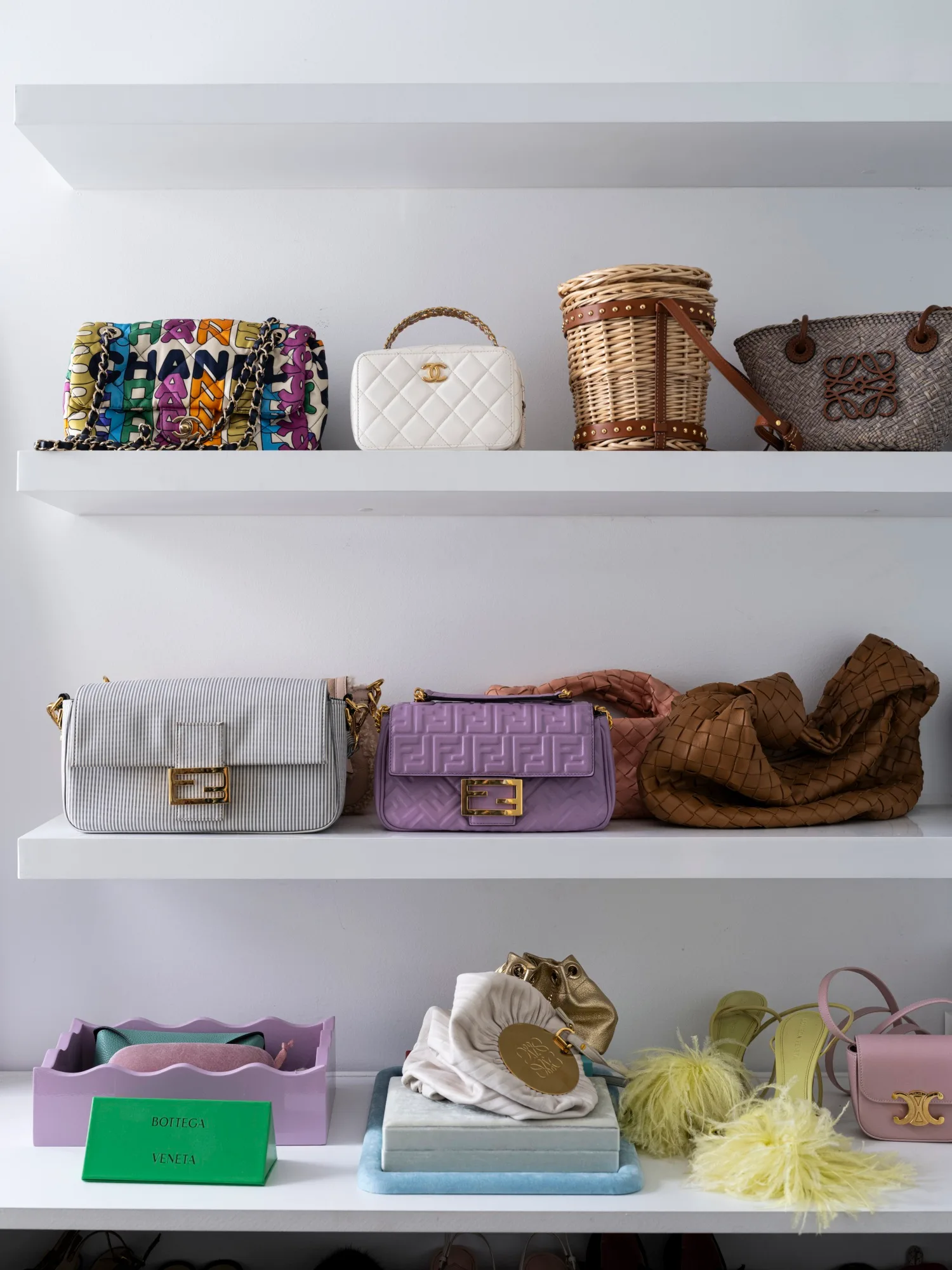 Alyce Tran Sydney home walk in robe with bags and shoes