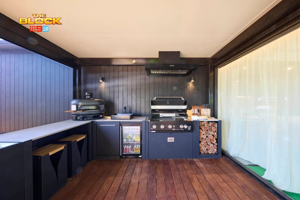 Emma and Ben The Block 2025 Alfresco terrace and shed