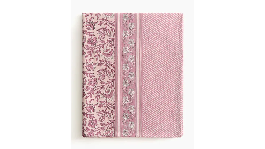Pink floral tablecloth