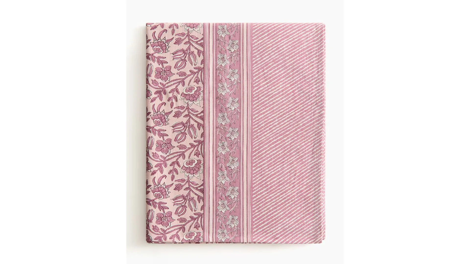 Pink floral tablecloth