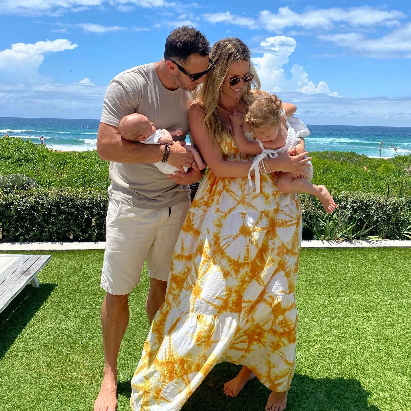 jennifer hawkins with husband jake wall and their two children