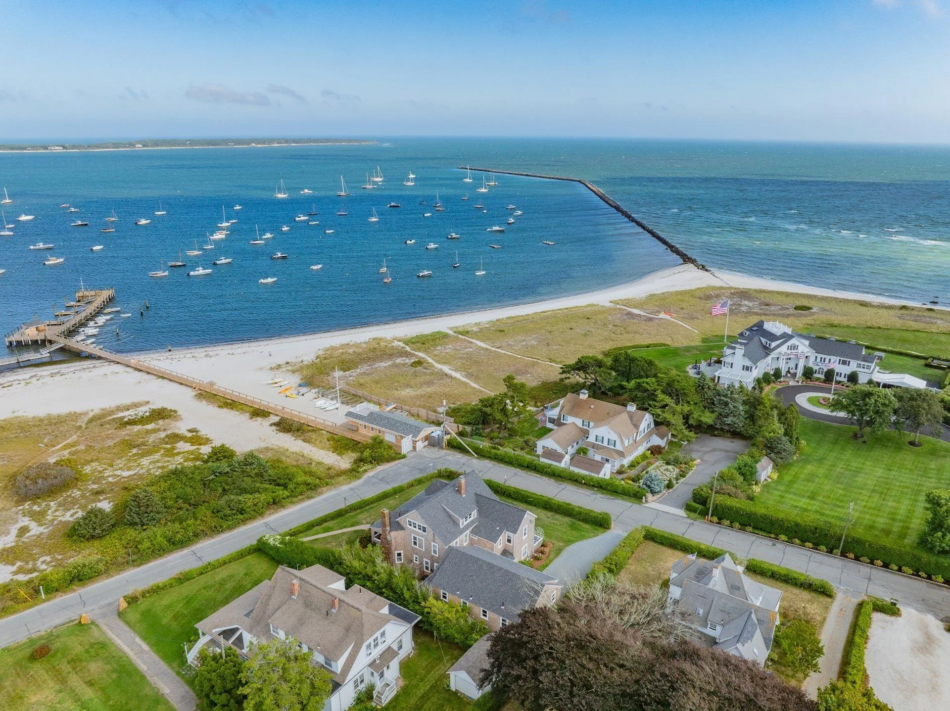 an aerial view of the location of judy garland's cape cod house near to the Kennedy Compound