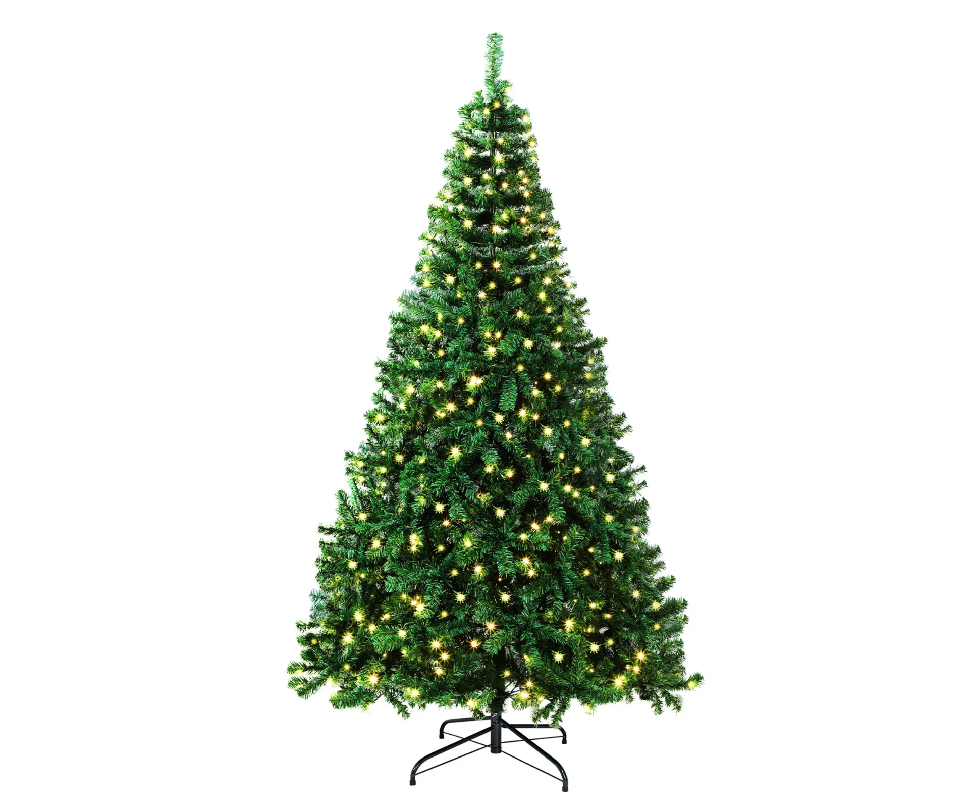 A full and bushy pre-lit Christmas tree (under $200) with vibrant forest-green pine needles