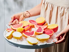 Sorbet in citrus cups