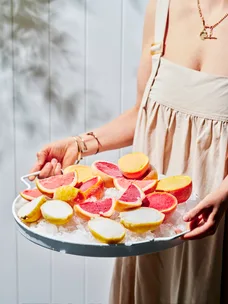 Sorbet in citrus cups