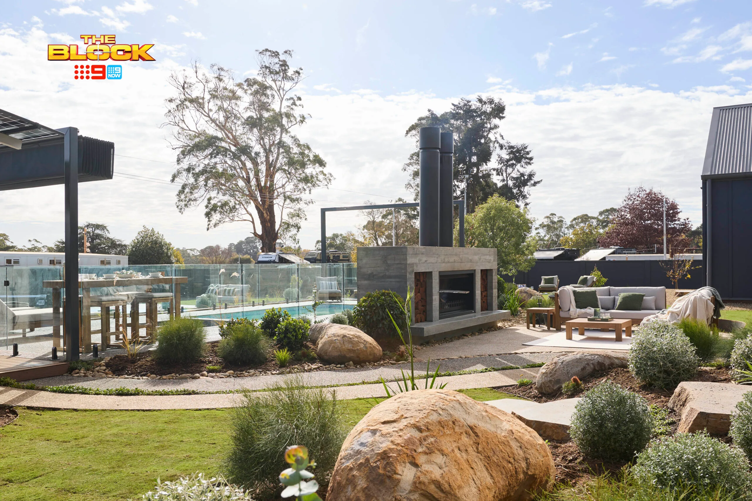 Robby and Mat's backyard on the Block.