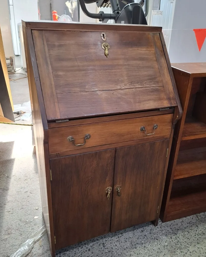 an antique desk at recyclers depot second hand furniture store in melbourne