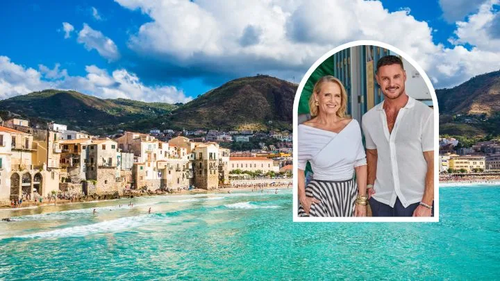 shaynna blaze and darren palmer inset an image of sicily for their new show one euro house