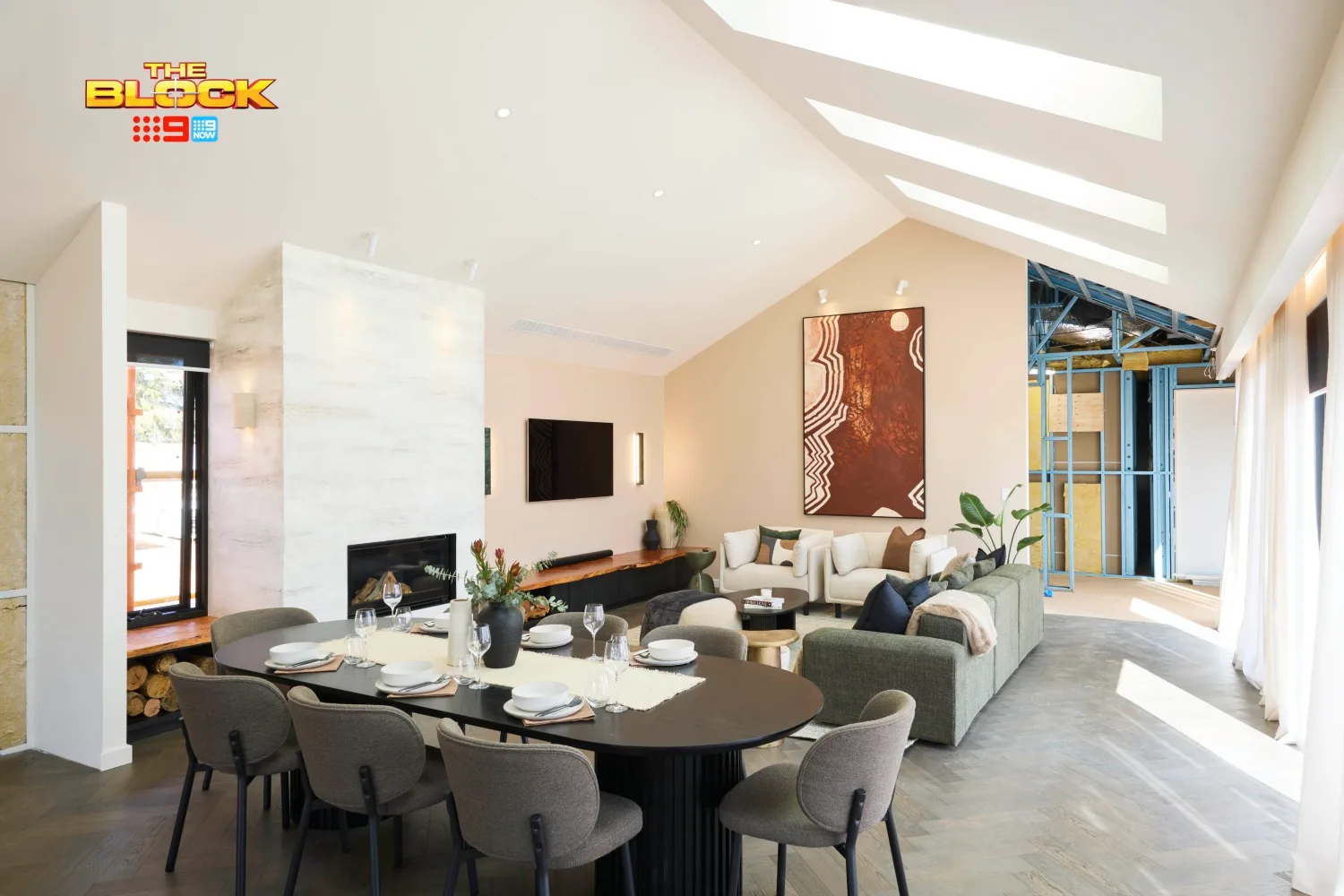 The Block 2025 Emma and Ben living and dining room reveal