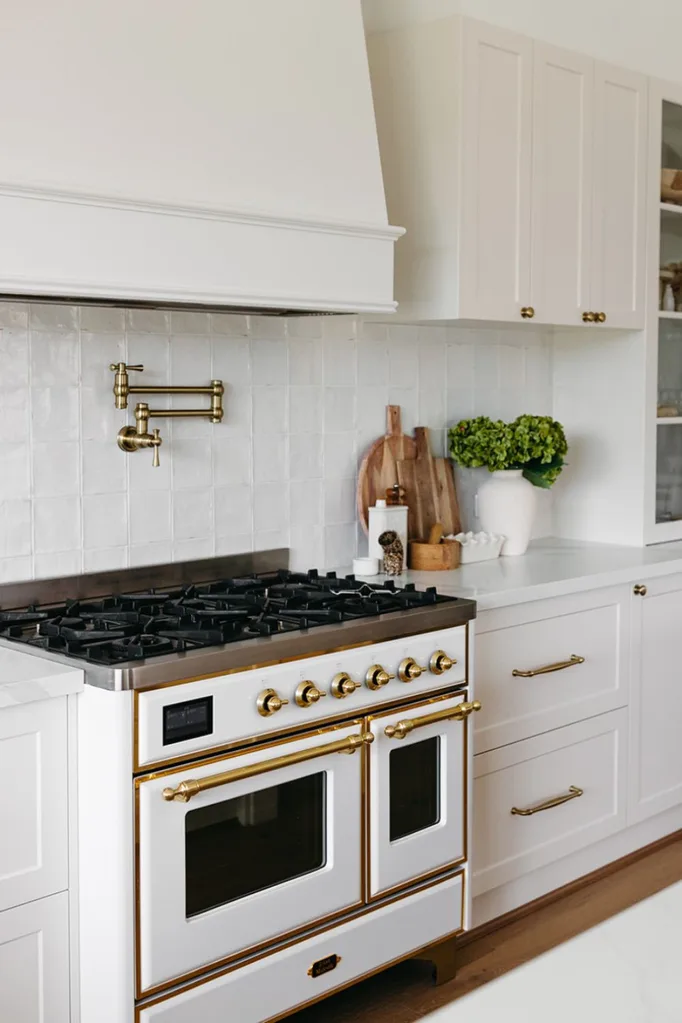 Phoenix Cromford Pot Filler in brushed gold.