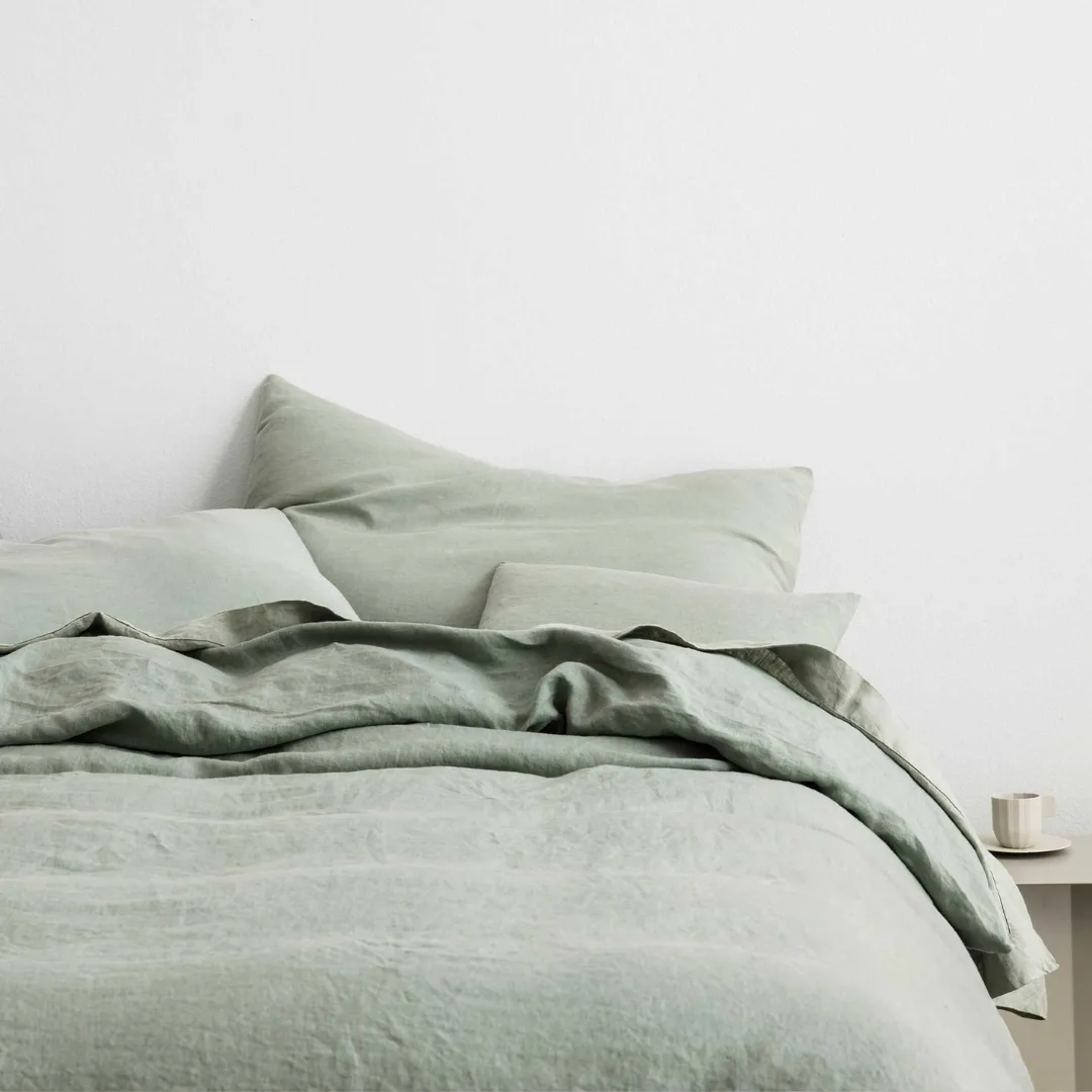 Linen Duvet Cover Set - Sage from Cultiver