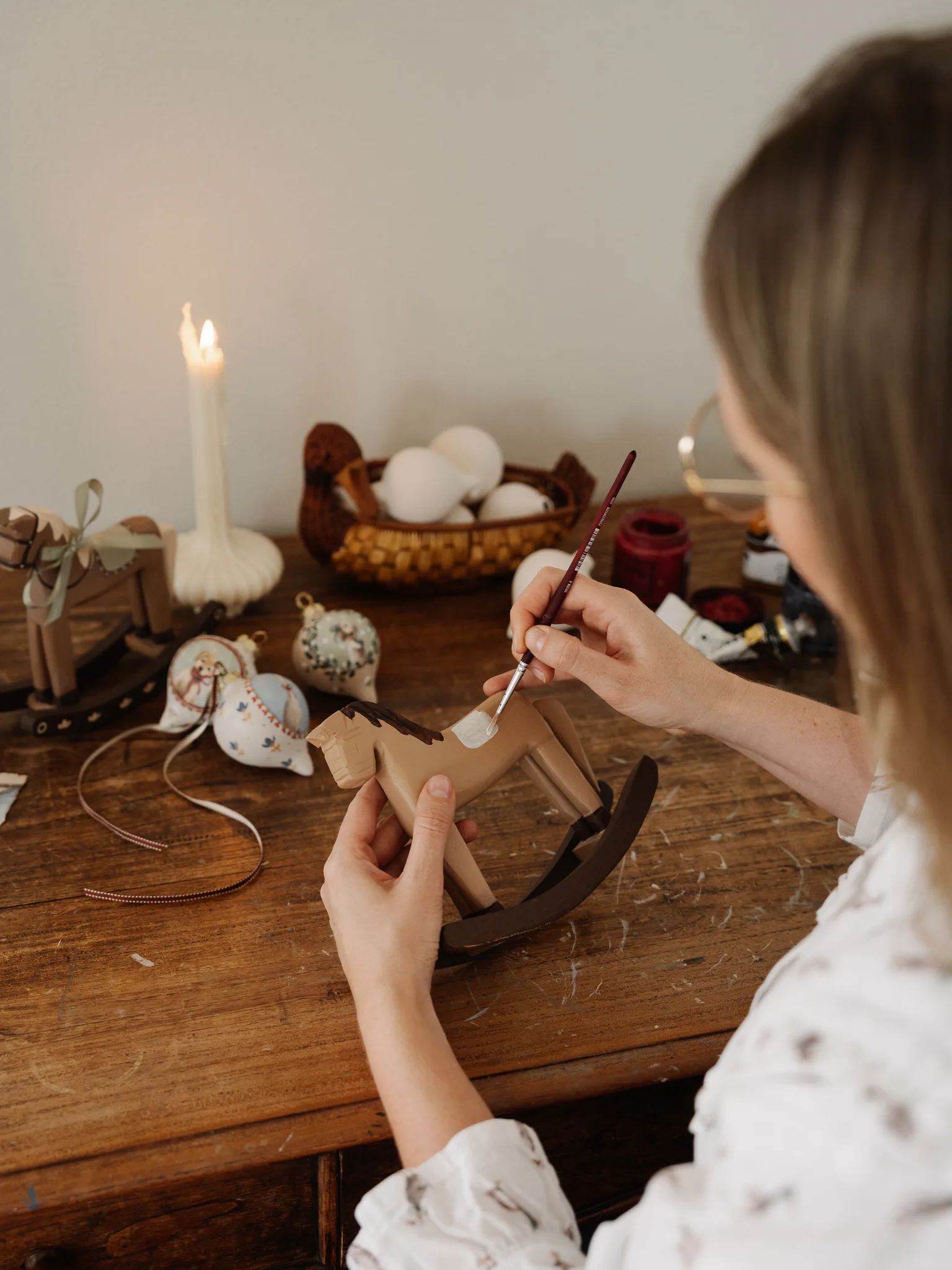 Fledge and Thread Keren Fraser painting rocking horse