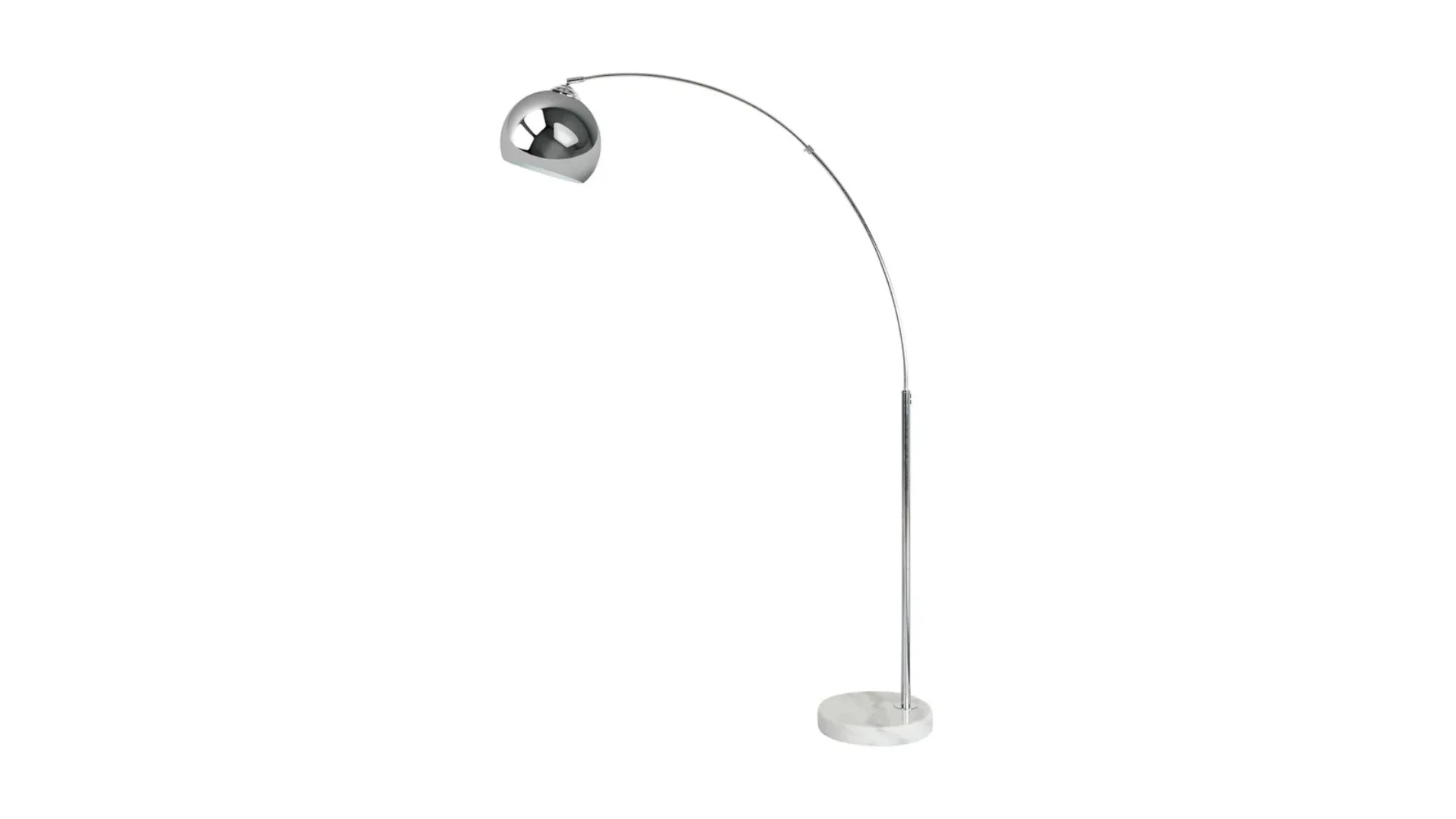 Floor lamp with a long, thin and arched stand