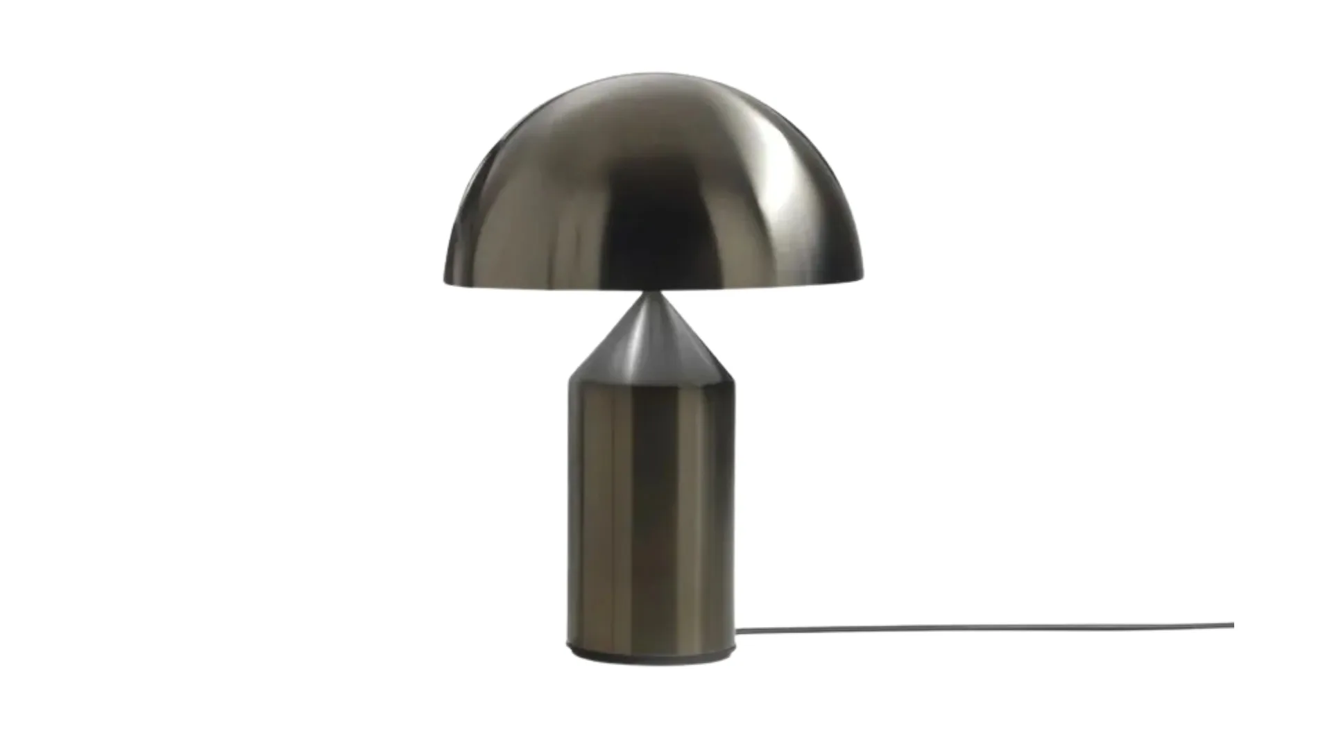 A dark toned metallic mushroom lamp