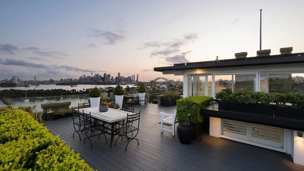 The rooftop from Lisa Wilkinson's Mosman home.