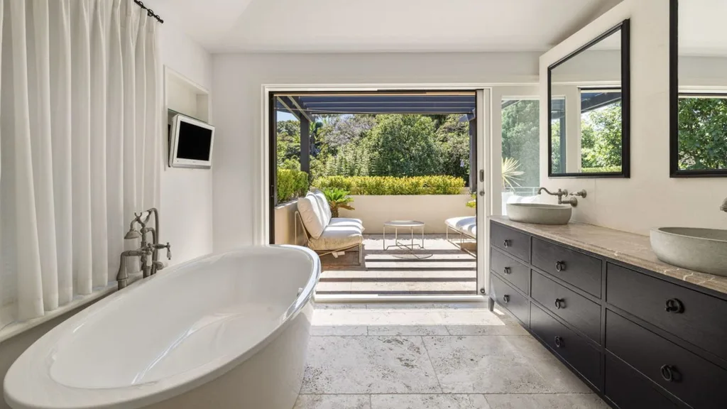 The bathroom inside Michael Clarke's Vaucluse home.