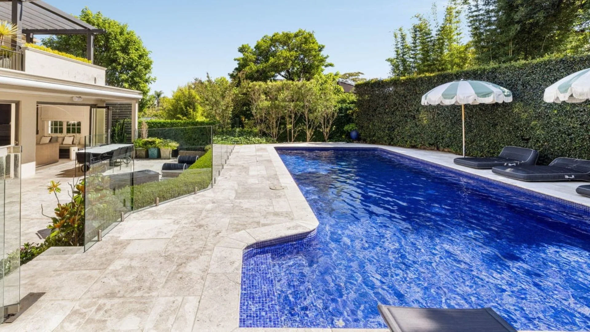 The swimming pool at Michael Clarke's house in Vaucluse. 