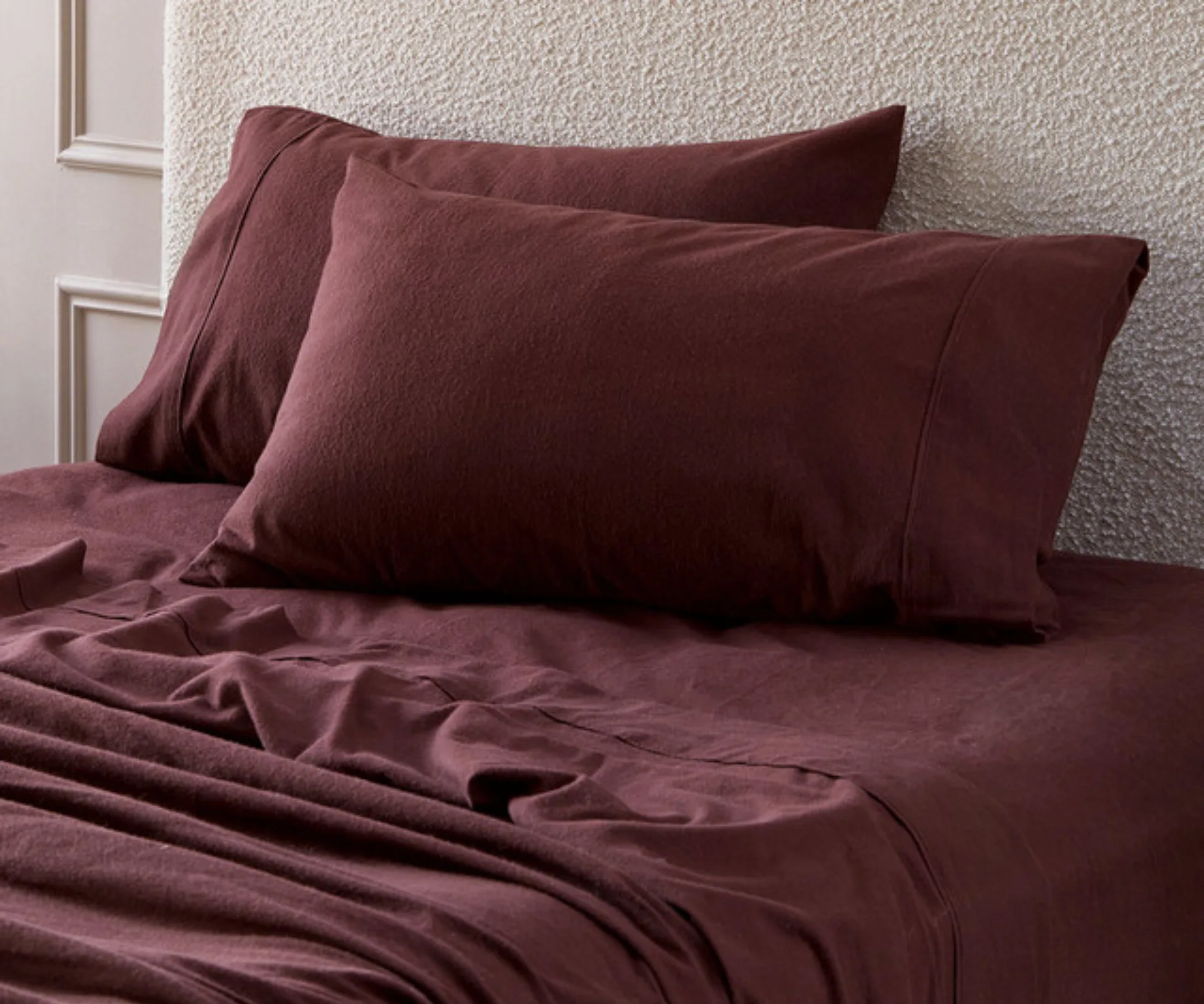 Pillow Talk Chocolate Cotton Flannelette Sheet Set + Best Sheets Australia 2026 + Best Quality Sheets