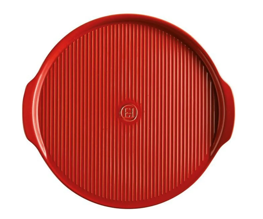 Emile Henry 35cm ridged burgundy pizza stone