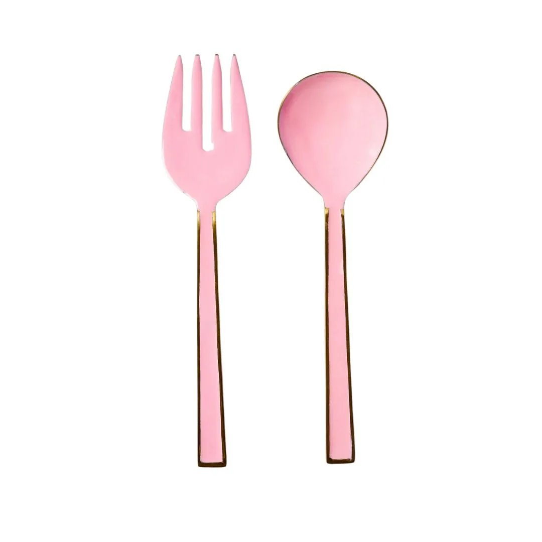 Product image of Bonnie and Neil Enamel Rose Salad Servers, as part of 2025 Bonnie and Neil Black Friday sale
