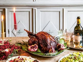 Pomegranate-glazed turkey