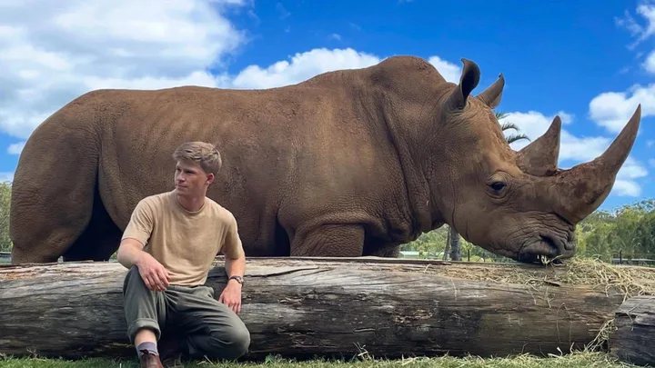 Robert Irwin home Australia Zoo rhino cropped