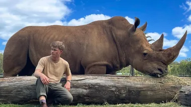Robert Irwin home Australia Zoo rhino cropped