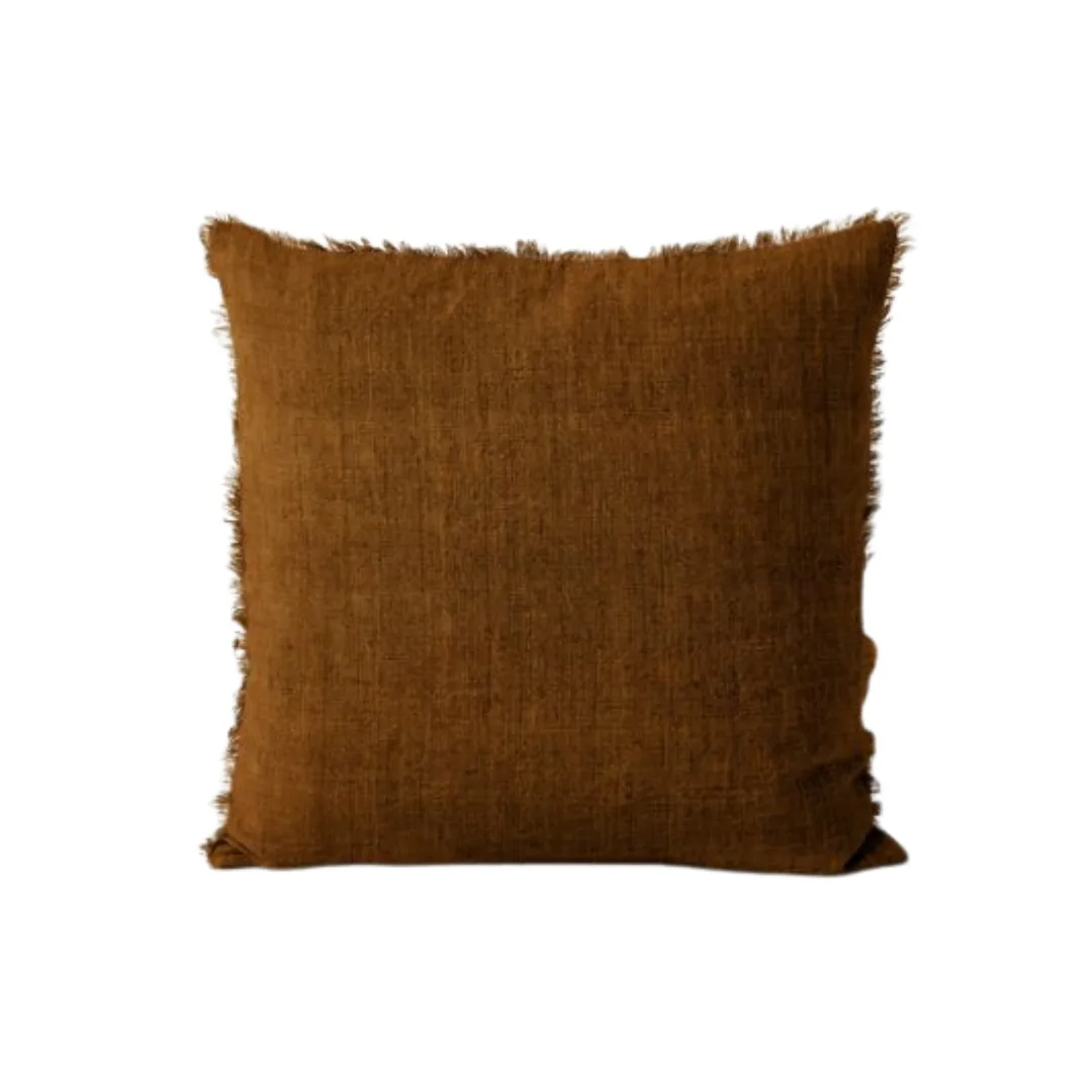 Vintage Linen Fringe Cushion in Tobacco Interior Design Trends 2026