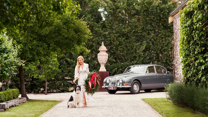Catriona Rowntree outside her country home in Victoria.